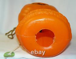 Vintage Halloween Jack-O-Lantern Blow Mold with Witch on Haystack Rare