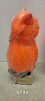 Vintage Halloween Owl Plastic Blow Mold Lantern Decoration Union Products 1996