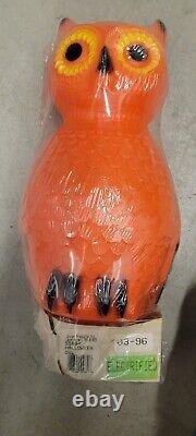 Vintage Halloween Owl Plastic Blow Mold Lantern Decoration Union Products 1996