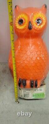 Vintage Halloween Owl Plastic Blow Mold Lantern Decoration Union Products 1996