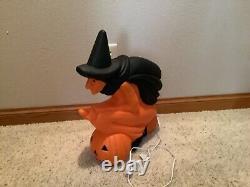 Vintage Halloween Plastic Blowmold Flying Witch Union Don Featherstone Rare