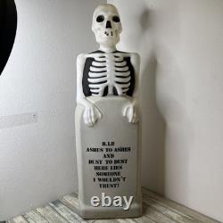 Vintage Halloween RIP Tombstone Skeleton Headstone Blow Mold Empire Works Flaws Vintage Halloween RIP Tombstone Skeleton Headstone Blow Mold Empire Works Flaws