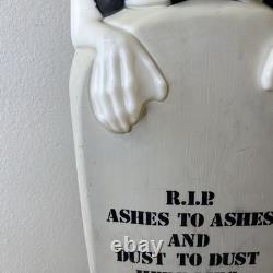 Vintage Halloween RIP Tombstone Skeleton Headstone Blow Mold Empire Works Flaws Vintage Halloween RIP Tombstone Skeleton Headstone Blow Mold Empire Works Flaws