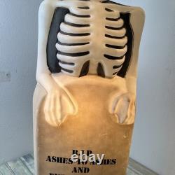 Vintage Halloween RIP Tombstone Skeleton Headstone Blow Mold Empire Works Flaws Vintage Halloween RIP Tombstone Skeleton Headstone Blow Mold Empire Works Flaws