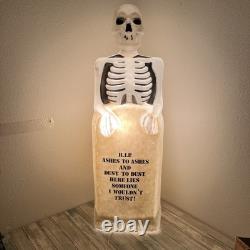 Vintage Halloween RIP Tombstone Skeleton Headstone Blow Mold Empire Works Flaws Vintage Halloween RIP Tombstone Skeleton Headstone Blow Mold Empire Works Flaws