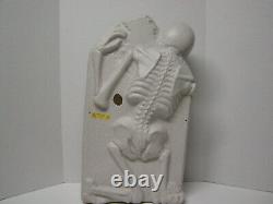 Vintage Halloween Rip Tombstone Blow Mold With Skeleton 2 Rats And Skull