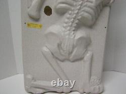 Vintage Halloween Rip Tombstone Blow Mold With Skeleton 2 Rats And Skull