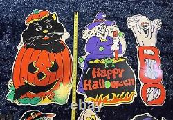 Vintage Halloween Signs Yard Decor Lot Of 6