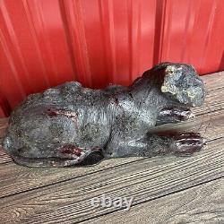 Vintage Hand Crafted Blow Mold Spooky Halloween Haunted House Cat Black One Eye
