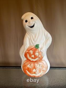 Vintage Happy Ghost With Pumpkins Blow Mold Halloween Yard Decor From 90's Vintage Happy Ghost With Pumpkins Blow Mold Halloween Yard Decor From 90's