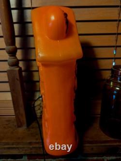 Vintage Haunted House Halloween Orange Black Cat Witch Bat Plastic Blow Mold Vintage Haunted House Halloween Orange Black Cat Witch Bat Plastic Blow Mold