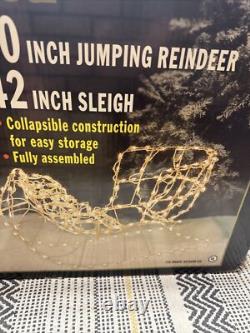 Vintage Illuminated SWC Reindeer (2x 30) & Sleigh (42) Set Excellent