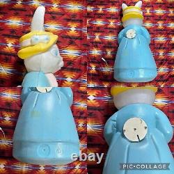 Vintage Large Empire Mr. 33 & Mrs. 31 Easter Bunny Rabbit Light-Up Blow Mold