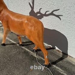 Vintage Large Santa's Best Lighted Reindeer Blow Mold Rare Christmas Retro