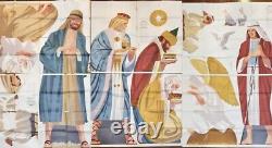 Vintage Life Size Plywood Nativity Scene Cut Out Pattern MCM 1950's Douglas Fir