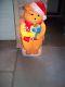 Vintage Light Up Blow Mold Material Teddy Bear Holding A Package 35 High