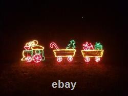 Vintage Light Up Holographic Christmas Train Santa Holiday Outdoor Yard Decor