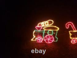 Vintage Light Up Holographic Christmas Train Santa Holiday Outdoor Yard Decor