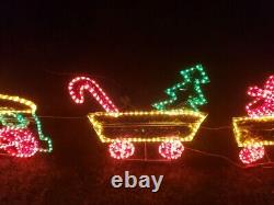 Vintage Light Up Holographic Christmas Train Santa Holiday Outdoor Yard Decor