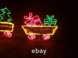 Vintage Light Up Holographic Christmas Train Santa Holiday Outdoor Yard Decor