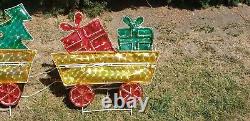 Vintage Light Up Holographic Christmas Train Santa Holiday Outdoor Yard Decor