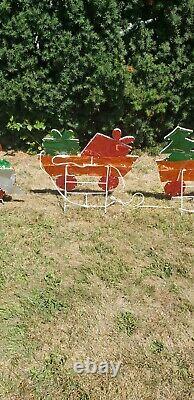 Vintage Light Up Holographic Christmas Train Santa Holiday Outdoor Yard Decor