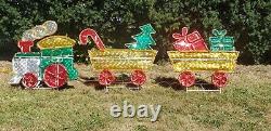 Vintage Light Up Holographic Christmas Train Santa Holiday Outdoor Yard Decor