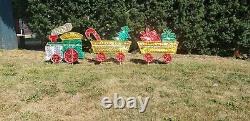 Vintage Light Up Holographic Christmas Train Santa Holiday Outdoor Yard Decor