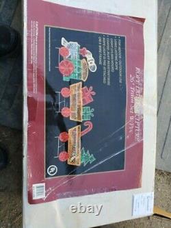 Vintage Light Up Holographic Christmas Train Santa Holiday Outdoor Yard Decor