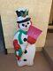 Vintage Light Up Snowman Top Hat Blow Mold Wreath Mittens With Shovel 43 Large