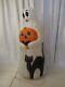 Vintage Lighted Blow Mold Empire Ghost Pumpkin Black Cat 34 Halloween