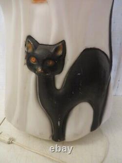 Vintage Lighted Blow Mold Empire Ghost Pumpkin Black Cat 34 Halloween