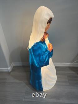 Vintage Lighted Christmas Nativity LARGE 39 Joseph Mary Jesus Blow Mold USA