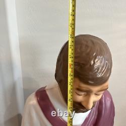 Vintage Lighted Christmas Nativity LARGE 39 Joseph Mary Jesus Blow Mold USA