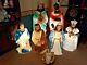 Vintage Lighted Empire Nativity Blow Mold 7 Piece Set