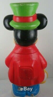 Vintage Lighted Mickey Mouse Christmas Caroler 33 Blow Mold Santa's Best