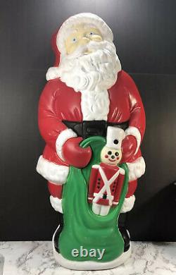 Vintage Lighted Santa Claus Blow Mold 38 1997 Grand Venture Toy Soldier Gift