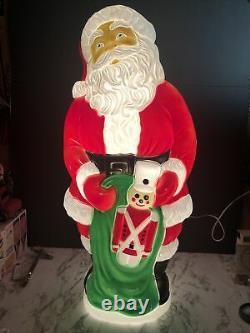 Vintage Lighted Santa Claus Blow Mold 38 1997 Grand Venture Toy Soldier Gift
