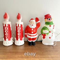 Vintage Lot 13 Empire Christmas Blow Molds Snowman Candle + Wall Hanger Santa