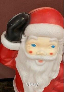 Vintage Mr & Mrs Clause Light Up Blow Mold Christmas Decoration 1978 Empire