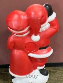 Vintage Mr & Mrs Clause Light Up Blow Mold Christmas Decoration 1978 Empire