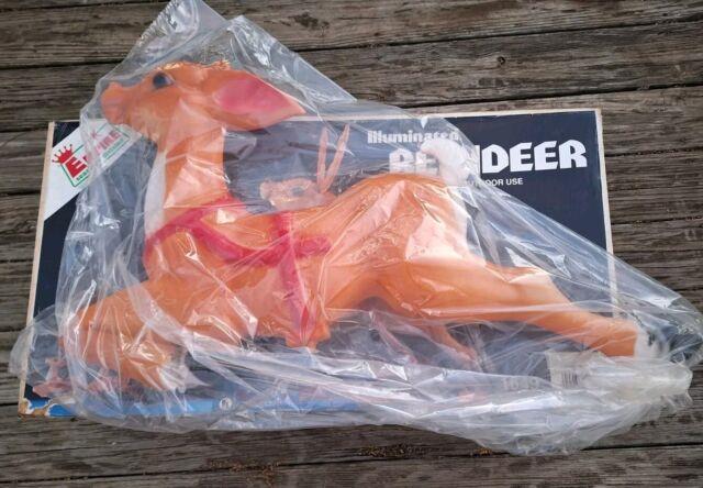 Vintage New Reindeer Blow Mold Empire 36 Still In Original Box And Wrap