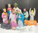 Vintage Nativity Blow Mold 12 Piece Table Top Set Lighted Christmas Empire