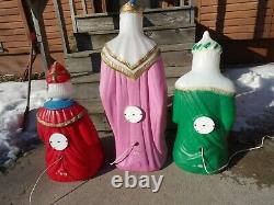 Vintage Nativity Blow Mold 3 Wise Men Christmas Kings Lighted Yard Decor Wiseman