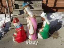 Vintage Nativity Blow Mold 3 Wise Men Christmas Kings Lighted Yard Decor Wiseman