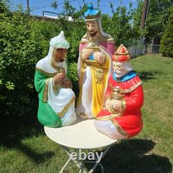 Vintage Nativity Wisemen 3 Kings Blow Mold Set General Foam Plastics Vintage Nativity Wisemen 3 Kings Blow Mold Set General Foam Plastics