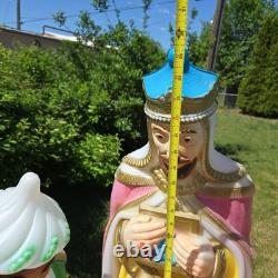 Vintage Nativity Wisemen 3 Kings Blow Mold Set General Foam Plastics Vintage Nativity Wisemen 3 Kings Blow Mold Set General Foam Plastics