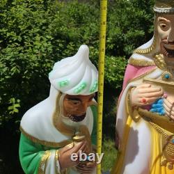 Vintage Nativity Wisemen 3 Kings Blow Mold Set General Foam Plastics Vintage Nativity Wisemen 3 Kings Blow Mold Set General Foam Plastics