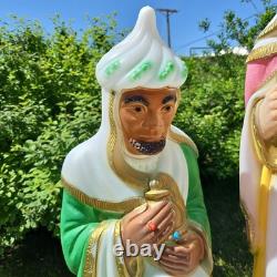 Vintage Nativity Wisemen 3 Kings Blow Mold Set General Foam Plastics Vintage Nativity Wisemen 3 Kings Blow Mold Set General Foam Plastics