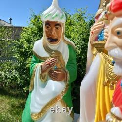 Vintage Nativity Wisemen 3 Kings Blow Mold Set General Foam Plastics Vintage Nativity Wisemen 3 Kings Blow Mold Set General Foam Plastics